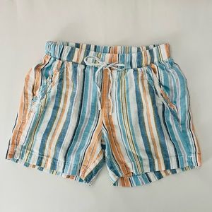 Briggs Colorblock Striped Print Pocket Linen Short XS